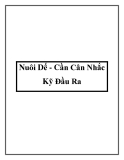 Nuôi Dế - Cần Cân Nhắc Kỹ Đầu Ra