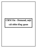 CRM On - Demand, một cái nhìn tổng quan