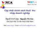 Chính sách thuế thu nhập doanh nghiệp: Cập nhật mới nhất