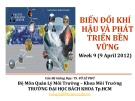Biến đổi khí hậu và Phát triển bền vững: Tuần 9 (9/4/2012)