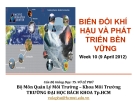 Biến đổi khí hậu và phát triển bền vững: Tuần 10 (9/4/2012)