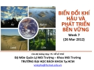 Biến Đổi Khí Hậu và Phát Triển Bền Vững: Tổng quan Week 7 (26 Mar 2012)