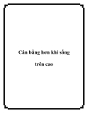 Sống trên cao: Cân bằng hơn trong cuộc sống
