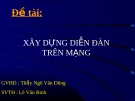 Đề tài:.XÂY DỰNG DIỄN ĐÀN TRÊN MẠNG