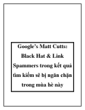 Google’s Matt Cutts: Black Hat & Link Spammers trong kết quả tìm kiếm sẽ bị ngăn chặn trong mùa hè này