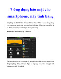 7 ứng dụng bảo mật cho smartphone, máy tính bảng