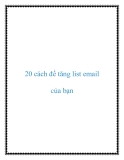 20 cách tăng list email của bạn hiệu quả nhất
