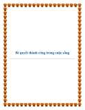 Bí quyết thành công trong cuộc sống.