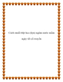 Cách muối thịt heo (lợn) ngâm nước mắm ngày tết cổ truyền.Cách muối thịt heo ngâm nước mắm ngày tết cổ truyền Thịt để chế biến món này là ba rọi hoặc thịt mông, vừa có da vừa có mỡ. Chọn thịt thật tươi, đem rửa sạch rồi thái thành miếng dài và luộc chín