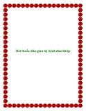 Bài thuốc dân gian trị bệnh đau khớp