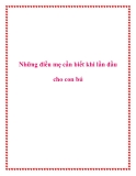 Những điều mẹ cần biết khi lần đầu cho con bú