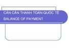 Bài giảng cán cân thanh toán quốc tế: Tổng quan và phân tích chi tiết