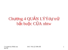 Quản lý dự trữ bắt buộc của ngân hàng trung ương