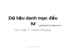 Dữ liệu danh mục đầu tư: Phân tích và tối ưu hóa