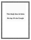 Thủ thuật SEO đưa từ khóa lên top 10 Google nhanh nhất