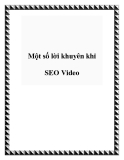 Một số lời khuyên khi SEO Video
