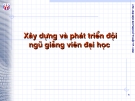 Xây dựng và phát triển đội ngũ giảng viên đại học: Kinh nghiệm và giải pháp