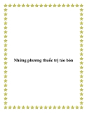 Những phương thuốc trị táo bón