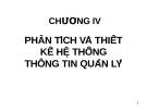 Phân tích và thiết kế hệ thống thông tin quản lý: Kinh nghiệm và phương pháp