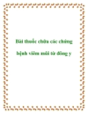 Bài thuốc chữa các chứng bệnh viêm mũi từ đông y