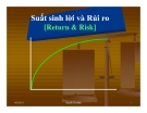 Suất Sinh Lời và Rủi Ro (Return & Risk): Phân Tích Chi Tiết