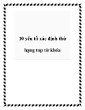 10 yếu tố xác định thứ hạng top từ khóa hiệu quả nhất