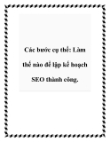 Lập kế hoạch SEO thành công: Các bước cụ thể và hiệu quả