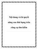 Bí quyết và nội dung nâng cao thứ hạng trên công cụ tìm kiếm