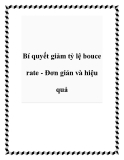 Bí quyết giảm Bounce Rate: Đơn giản và hiệu quả nhất