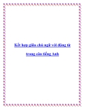 Kết hợp giữa chủ ngữ với động từ trong câu tiếng Anh.