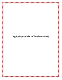 Ngữ pháp cơ bản –Câu (Sentences