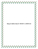 Động từ khiếm khuyết: MIGHT và SHOULD