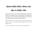 Quan niệm khác nhau của sếp và nhân viên