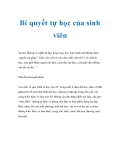 Bí quyết tự học hiệu quả dành cho sinh viên