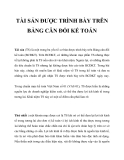 TÀI SẢN ĐƯỢC TRÌNH BÀY TRÊN BẢNG CÂN ĐỐI KẾ TOÁN