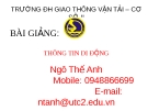 Bài giảng thông tin di động: Chương 1 (Tổng quan)