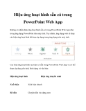 Hiệu ứng hoạt hình sẵn có trong PowerPoint Web App