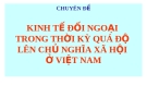 Kinh tế đối ngoại trong thời kỳ quá độ lên chủ nghĩa xã hội ở VN - Kinh tế chính trị