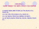 Môn Toán Tài Chính: Giới Thiệu Chương 1