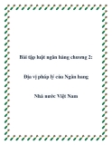 Bài tập luật ngân hàng chương 2: Địa vị pháp lý của Ngân hàng Nhà nước Việt Nam (chuẩn nhất)