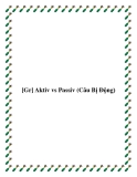 [Gr] Aktiv vs Passiv (Câu Bị Động)
