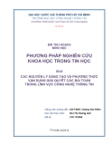 Tiểu luận: CÁC NGUYÊN LÝ SÁNG TẠO VÀ PHƯƠNG THỨC VẬN DỤNG GIẢI QUYẾT CÁC BÀI TOÁN TRONG LĨNH VỰC CÔNG NGHỆ THÔNG TIN