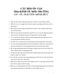 Câu hỏi ôn tập Kinh tế môi trường: TS. Nguyễn Minh Đức (Giáo viên)