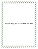 Lịch sử Báo chí Đồng Nai từ năm 1859 đến 1945