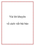 Vài lời khuyên về cách viết bài báo