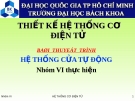 Bài thuyết trình hệ thống cửa tự động - ĐH Bách khoa tp.HCM