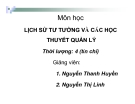 Môn học: Lịch sử tư tưởng và các học thuyết quản lý