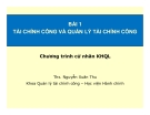Tài chính công và quản lý tài chính công: Bài 1 (Tổng quan)