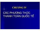 Các phương thức thanh toán quốc tế: Tổng hợp chương IV