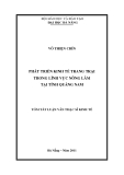 Tóm tắt luận văn thạc sĩ: Phát triển kinh tế trang trại trong lĩnh vực nông lâm tại tỉnh Quảng Nam